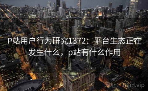 P站用户行为研究1372：平台生态正在发生什么，p站有什么作用