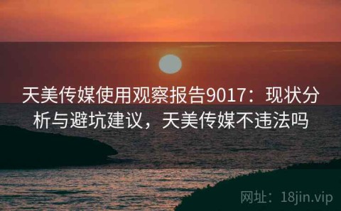天美传媒使用观察报告9017：现状分析与避坑建议，天美传媒不违法吗