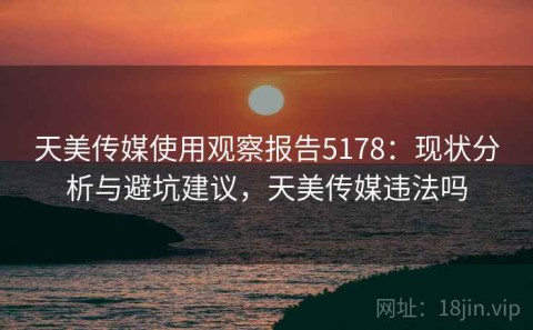 天美传媒使用观察报告5178：现状分析与避坑建议，天美传媒违法吗